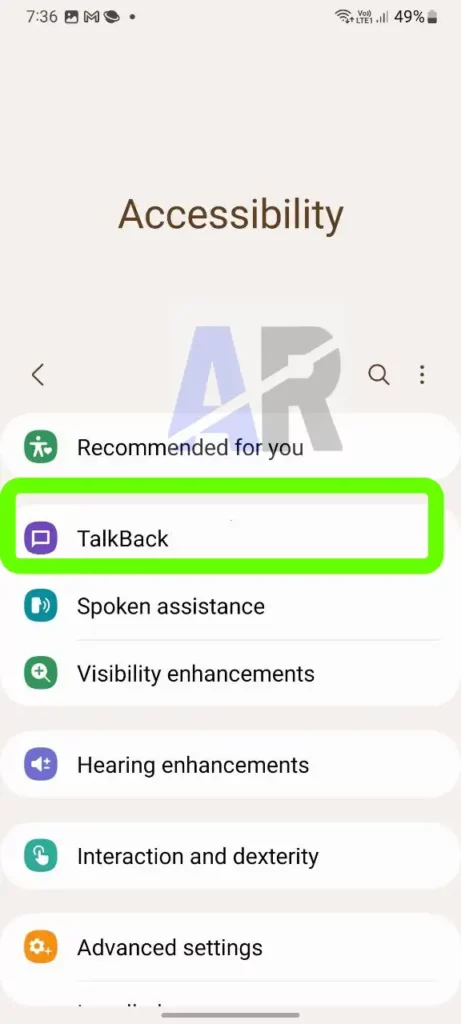 Samsung TalkBack