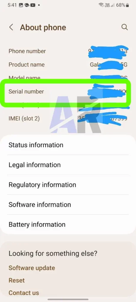 Samsung Serial number