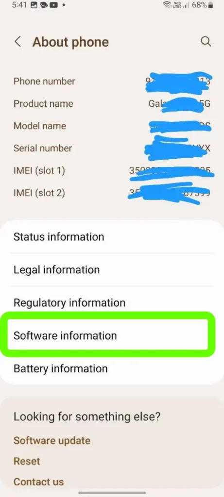 Samsung Software Information