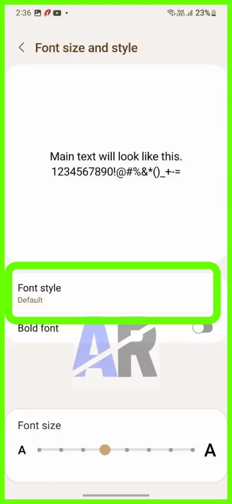 Samsung Font style 