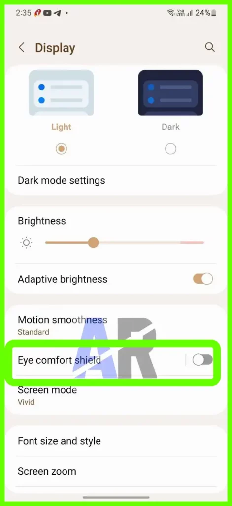 Samsung Eye comfort shield 